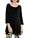 BELAROI Plus Size Tops for Women Fall Tunic Tops to Wear with Leggings 3/4 Sleeve Casual Swing Loose T Shirts Blouse(2X, Black)