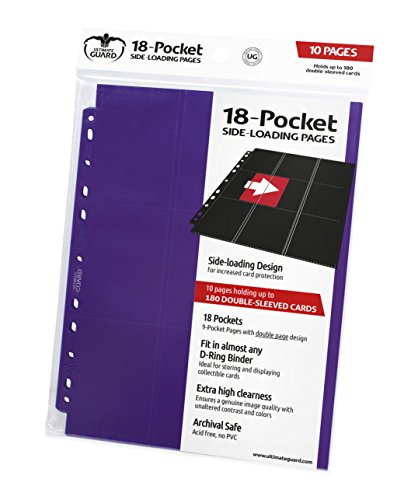 Ultimate Guard 18-Pocket Pages Side-Loading Purple (10) Card Binders Sheets
