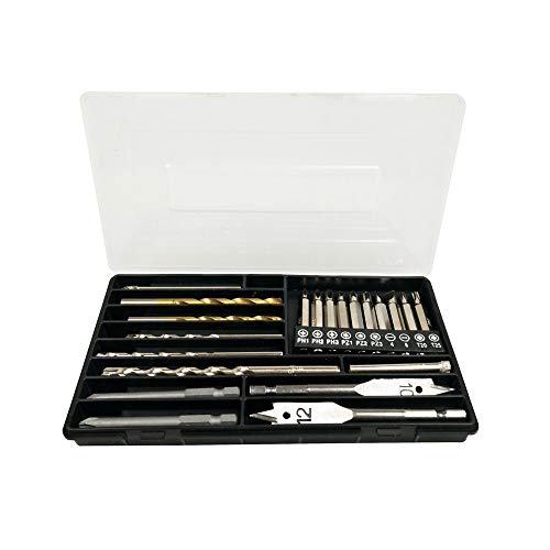 Drilling and Driving Bit Set, Drill Bit Set, Drill Bits for Glass, Masonry, Wood, Ceramic Tile, Marble, Screwdriving Bit Set, Screwdriver Bit Set