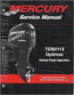 2004 Mercury Outboard Motor 75 90 115 Optimax Dfi Service Manual 118 Mercury Books