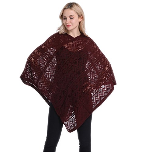 Leoparts Women Soft Knitted Pullover V Neck Batwing Poncho Cape Spring Sweater Cloak Shawl