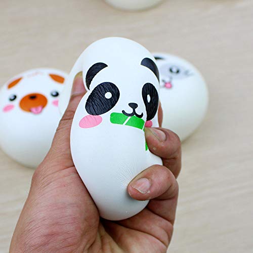 Mikilon Mini Panda Bread Bun Squishies Slow Rising Kawaii Squishy Toy Charms Mini Stress Balls Cellphone Straps Party Favors (Random Color 1 PC) - Thumbnail 5
