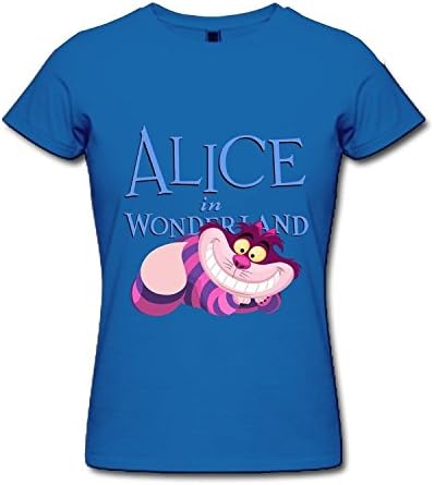 ZEKO Women's T-shirt Alice In Wonderland Cheshire Cat Size XL RoyalBlue