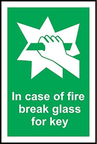 in Case of Fire Break Glass for Key Safety Sign 8X12 Inch