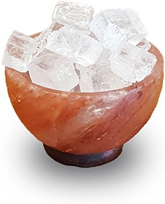Himalayan Salt Lamp ~ Fire &amp; Ice Bowl Small Size 6" with Beautiful Salt Nuggets