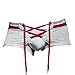 sandbank Men's Sexy Lingerie Cotton Tie Rope Cute Boxer Brief Underwear Panties (US M=Asian Tag XL,Grey#1)