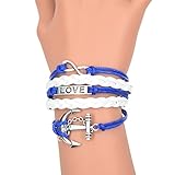 CAETLE®Women Infinity Steering Sailing Knit Leather Rope Chain Charm Bracelet