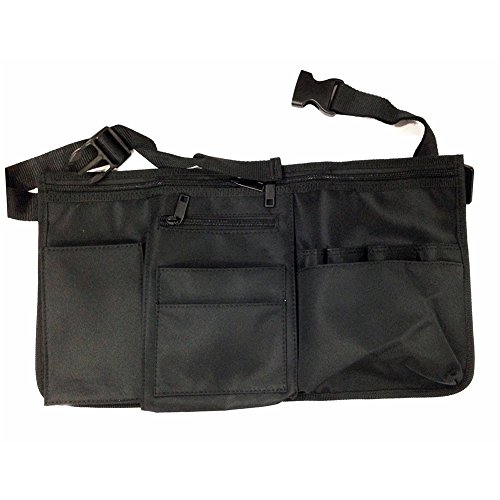 Ozzptuu Canvas Collapsible Professional Salon Scissors Makeup Storage Bag Hairdresser Tool Apron Pouch Bags Black - Thumbnail 3
