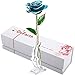 DEFAITH 24K Gold Dipped Real Rose Gifts, Best Wedding Anniversary Valentines Day Love Gift for Her Wife Girlfriend Spouse, Teal Blue with Stand