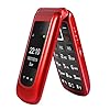 Uleway-Big-Button-Mobile-Phone-for-Elderly-Sim-Free-Flip-Phone-Unlocked-Basic-Mobile-Phone-with-SOS-Button-Loud-Speaker-for-Senior-2G-Red uleway Big Button Mobile Phone for Elderly, Sim Free Unlocked Senior Mobile Phone with SOS Button, Torch, Camera…