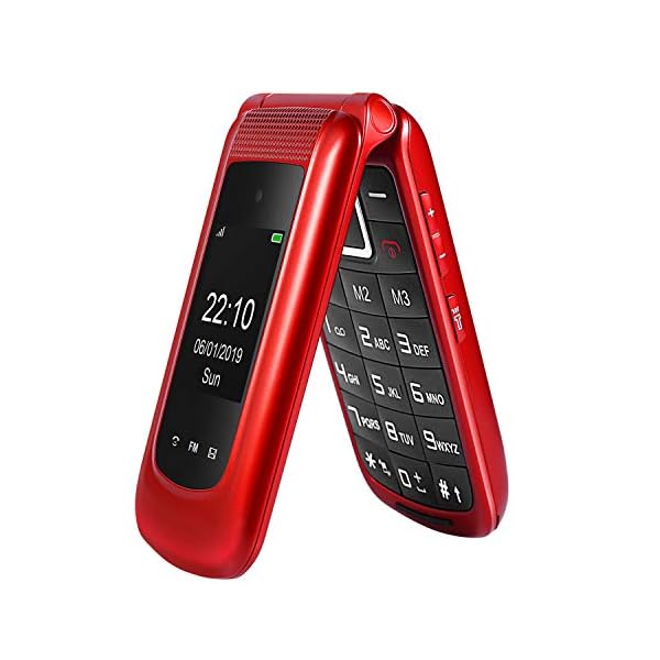 Uleway-Big-Button-Mobile-Phone-for-Elderly-Sim-Free-Flip-Phone-Unlocked-Basic-Mobile-Phone-with-SOS-Button-Loud-Speaker-for-Senior-2G-Red uleway Big Button Mobile Phone for Elderly, Sim Free Unlocked Senior Mobile Phone with SOS Button, Torch, Camera…