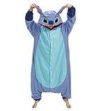 Halloween Party Costume Animal Onesie Kigurumi Pajama For Adult and Teens Blue Stitch X-Large