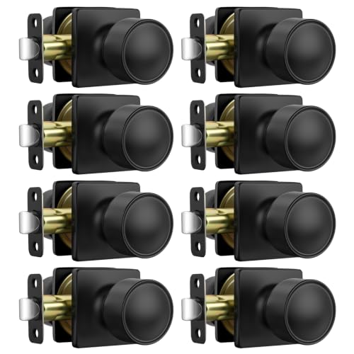 Goldenwarm Black Square Door Knobs