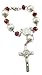 Saint Benedict Evil Protection Medal with Cross Red Crystal Beads Auto Car Rosary Mirror Rearview