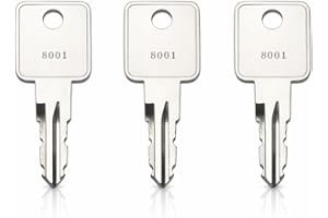 3-Pack 8128 Tool Box Replacement Keys, Compatible with Craftsman Sears Kobalt Husky Tool Box Locks, Cut to Code 8001–8225 Ser