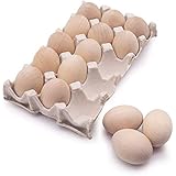 15Pcs Unpainted Wooden Fake Easter Eggs for Children DIY Game,Kitchen Craft Adornment,Toy Foods