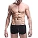 FEESHOW Men's Soft Sheer Mesh Boxer Briefs Shorts Underwear Swim Trunks Black Large(Waistline 27.5-44.0