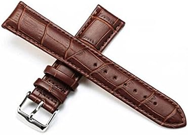 Women's Small Brown Replacement Watch Band with Crocodile Embossed Genuine Leather 12mm