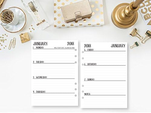 2018 Complete Horizontal Calendar Bundle by CityGirl Planners | A5 size- 5.83" x 8.27" | Month on 2 page with Week on 2 page | Monthly and Weekly | Mo2P Wo2P