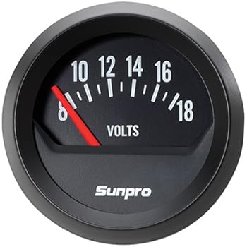 Amazon.com: VDO 332103 Vision Style Voltmeter Gauge 2 1/16 ... sunpro volt gauge wiring diagram 