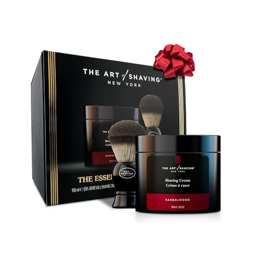 The Art of Shaving Icon Duo Kit – Sandalwood Shaving Cream (5 oz) and Shaving B…