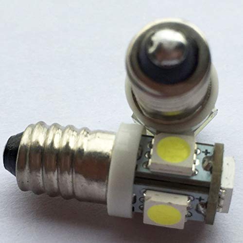GutReise 10pcs E10 12V Warm White LED Bulbs Light Lamps 5SMD 0.5W 50LM (Warm White, 12v) - Thumbnail 2