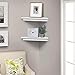 AHDECOR White Corner Shelves, Stylish Wall Mounted Corner Shelf for Space-Saving Storage in Living Room, Bedroom, and Office, Set of 2