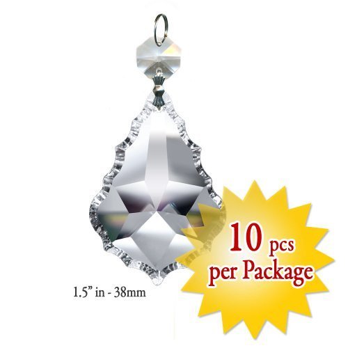 Magnificent 1.5 Inches Clear French Cut Lead Crystal, 38mm Set of 10pcs By CrystalPlace