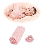 Newborn Baby Photography Props - Long Ripple Wrap Blanket, 0-Pink, Size One Size