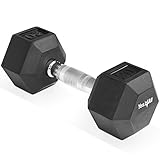 Yes4All 20 lbs Rubber Coated Hex Dumbbells w/ Ego Handle - ²BAACZ
