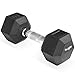 Yes4All 20 lbs Rubber Coated Hex Dumbbells w/ Ego Handle - ²BAACZ