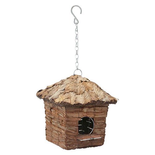 Verdemax 5738 Roof Covered with Leaves Square Hut House for Small Birds