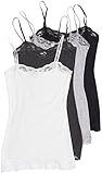 Hollywood Star Fashion Women's Long Lace Trim Plain Spaghetti Strap Cami Tank