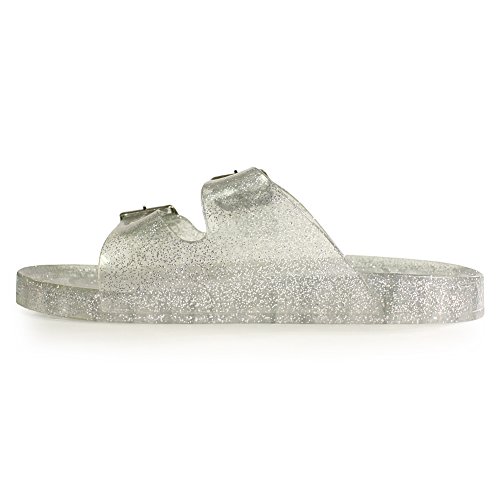 Jelly Slippers for Women, H2K 'JELLYK' Women's Shiny Glitter Casual
