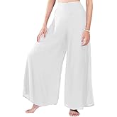 LOFBAZ Women's Wide Leg Palazzo Pants Yoga Lounge Hippie Harem Flowy Trousers