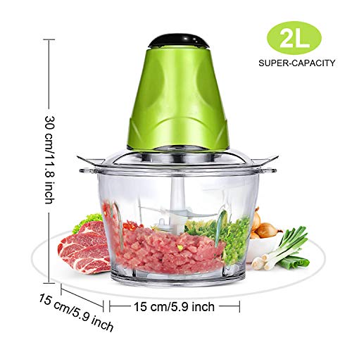 Food Chopper Electric,Meat Grinder Machine Kitchen Aid,Mini Food Processor 2L Bowl Grinder for Meat, Vegetables, Fruits and Nuts Chopper 220V-50 Hz Baby Food Sausage Casing BPA FREE Travel Adaptor