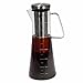 Handi Home Larger 43 Oz. Cold Brew Coffee Maker Brewed Ice Coffee and Tea Pitcher 1.3 Quart 18/8 Stainless Steel Permanent Reusable Infuser Filter, Heat and Cold Resistant Borosilicate Glass Decanter