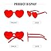ADE WU Cute Heart Sunglasses for Women Men Trendy Fun Colorful Rave Party Sun Glasses (Red)
