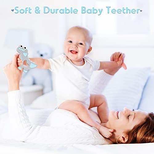 NPET Design Dinosaur Baby Teethers 36/612 Months, Soft & Durable