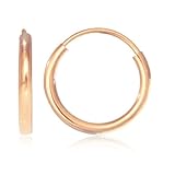 JewelStop 14K Rose Pink Gold Endless Hoop Hoops 10mm Earrings