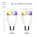 Larkkey Smart Light Bulb Wi-Fi Color LED Light Compatible with Alexa & Google Home, Dimmable Multicolored 60W Equivalent RGBW Color Mode, No Hub Required, A19 E26 / E27 Base Type, 7W, 2PCS