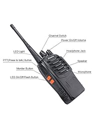 Ansoko Walkie Talkies FRS GMRS - Radio de 2 vías, color negro