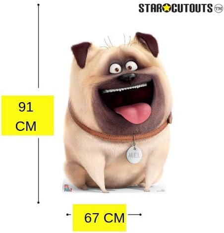 Star Cutouts Ltd SC1379 Mel Pug Dog Secret Life of Pets Lifesize Cardboard Cutout/Standee/Standup Height 91cm Width 67cm Perfect for Fans Collectors and Events - Image 3