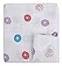 Ultra Soft Bamboo Muslin Swaddle Blankets “Donut Print” Unisex Muslin Blankets idea Shower Gift for Boys and Girls by Little Jump. (Donut)