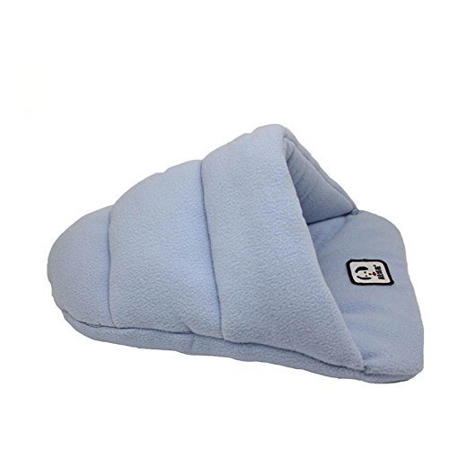 New Warm Winter Puppy Cave House Sleeping Bag Mat Pad Puppy Pet Cat Dog Nest Bed Dog Cave, Cat Kennel, Warm Puppy Nest Mat Cat Winter House Cat Squirrel House Pet Supply (Sky Blue, S)