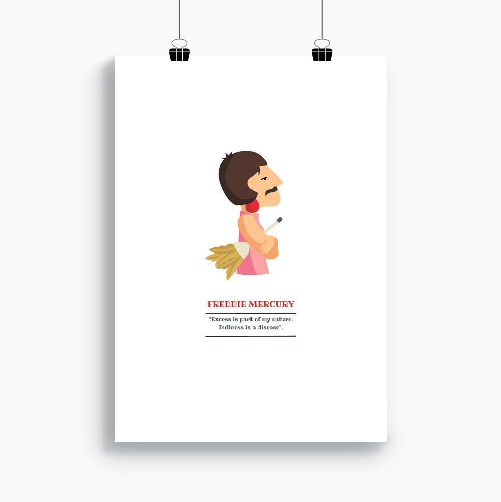 Print “Freddie Mercury - The Queen". Available in two sizes: A4 / A3. Included a quote.