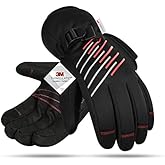 BIKINGMOREOK Winter Gloves for Men Women, -10°F 3M Thinsulate Ski Gloves Touchscreen Snowboarding Gloves Snow Gloves with Waterproof TPU Membrane Cold Weather Gloves
