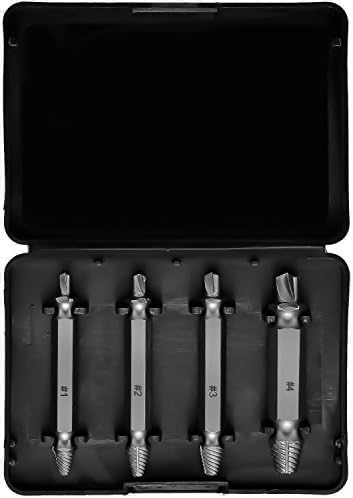 ZRSE 4pcs Screw Extractor Drill Set Bolt Remover Damaged Screw Remover Tap Extractors Easy Out