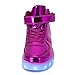 TUTUYU Kids 11 Colors LED Light Up Shoes High Top Fashion Flashing Sneakers Purple 34