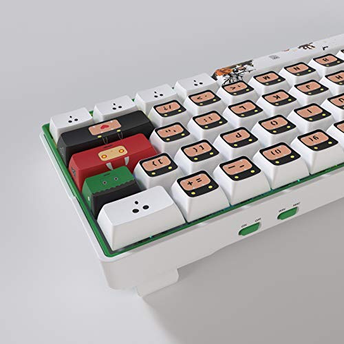 KEMOVE Animal Theme Bluetooth 5.1 Wireless/Wired 60% Mechanical Gaming Keyboard, RGB Hot-Swappable Keyboard with Mechanical switches, PBT Keycaps - Full Keys Programmable White (Gateron Brown Switch)